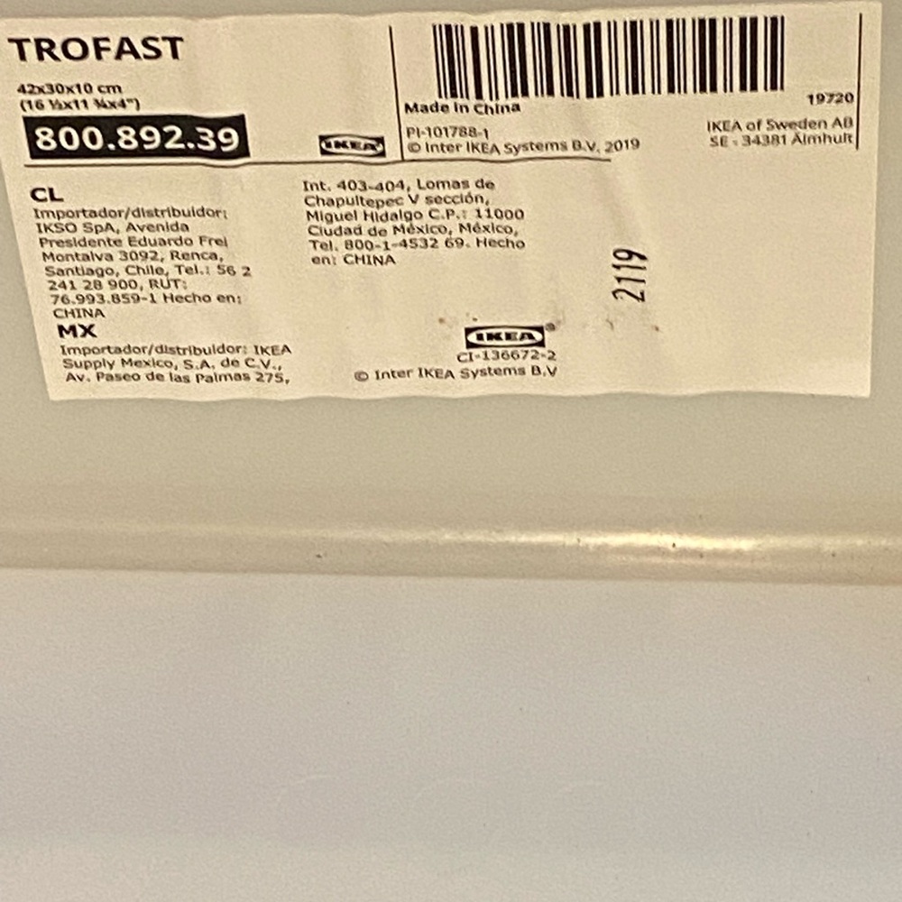 Lot of Two IKEA Trofast White Storage Bins- Clear - Picture 5 of 8